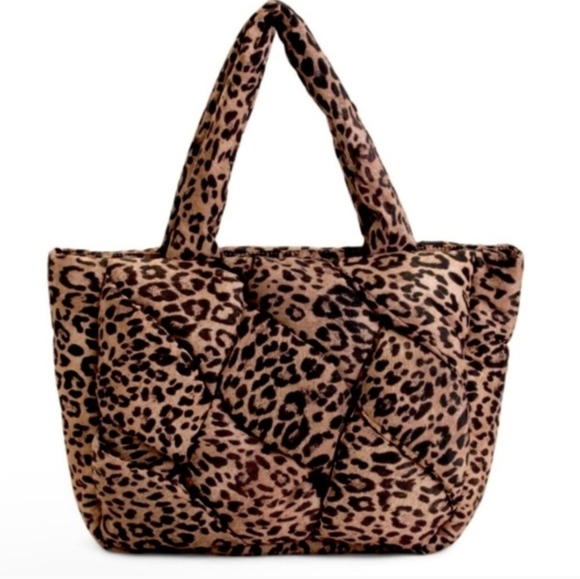 Vince Camuto Handbags - Vince Camuto brown Vtg Leopard Puff Cheetah Tote Handbag Shoulder Bag  Hobo bag